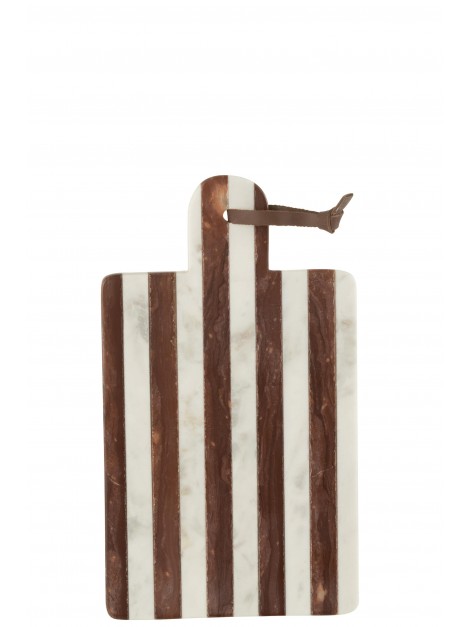 Planche en marbre ivoire et marron à rayures – Jolipa – 35,5 x 20,5 cm