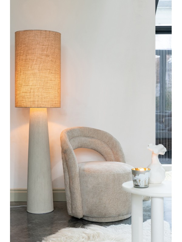 Lampadaire Ava en fibre de verre et jute - H 140 x 35 cm