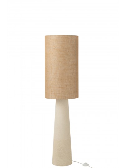 Lampadaire Ava en fibre de verre et jute - H 140 x 35 cm