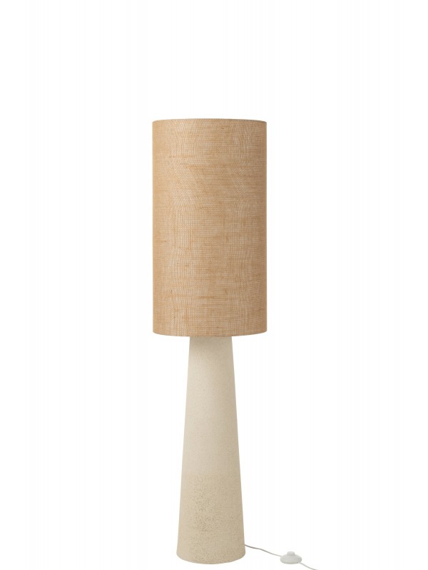 Lampadaire Ava en fibre de verre et jute - H 140 x 35 cm