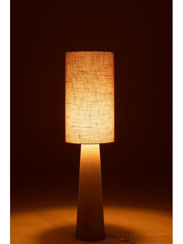 Lampadaire Ava en fibre de verre et jute - H 140 x 35 cm