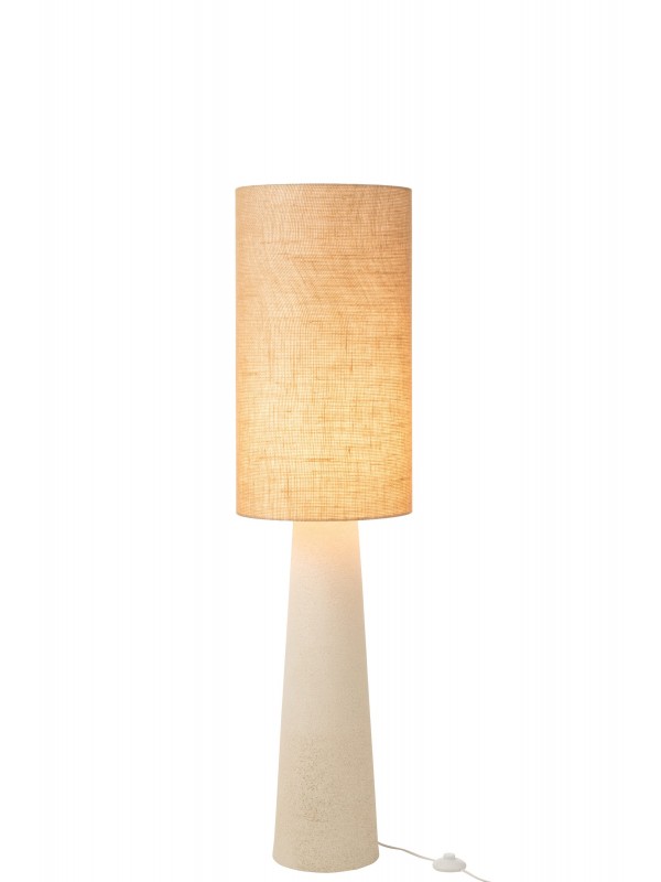 Lampadaire Ava en fibre de verre et jute - H 140 x 35 cm