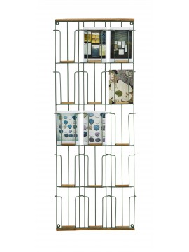 Porte-cartes en métal & bois - 15 emplacements