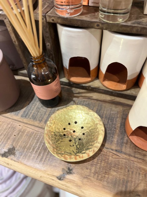 Porte-savon en laiton doré fait main, artisanat marocain