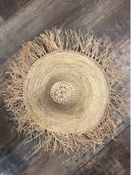 Chapeau à franges en raphia 50 cm