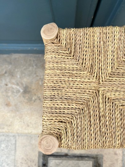 Tabouret en bois & doum 40 cm