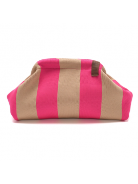 Pochette Emma 64 rose fluo et beige