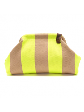 Pochette Emma 63 jaune fluo et beige