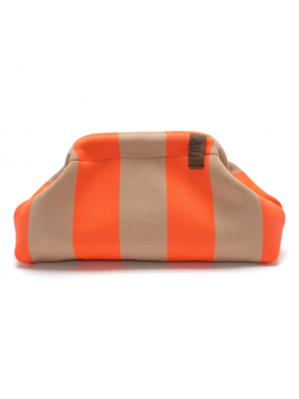 Pochette Emma 62 orange fluo et beige