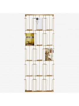 Porte-cartes en laiton et bois – Madam Stoltz – 37 x 93 cm