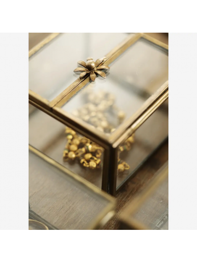 Lot de 2 boîtes à bijoux en verre et laiton vieilli – Madam Stoltz