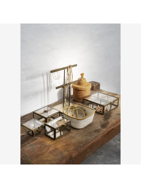 Lot de 2 boîtes à bijoux en verre et laiton vieilli – Madam Stoltz