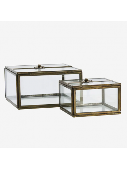 Lot de 2 boîtes à bijoux en verre et laiton vieilli – Madam Stoltz