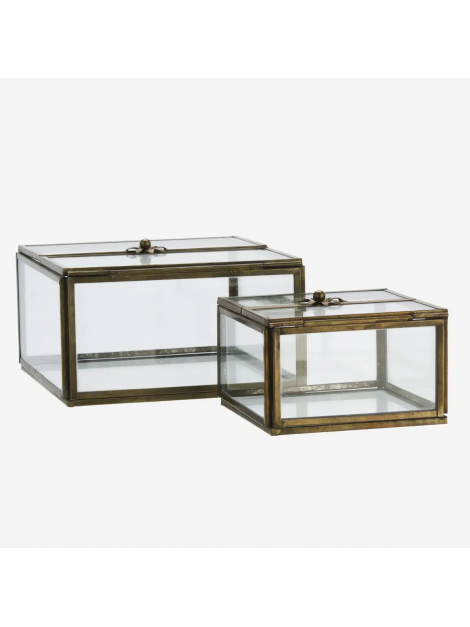 Lot de 2 boîtes à bijoux en verre et laiton vieilli – Madam Stoltz