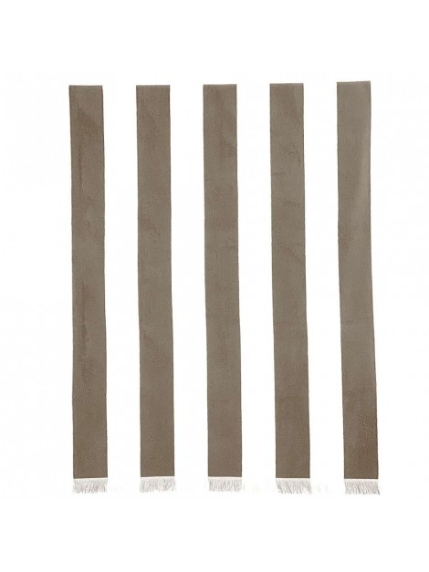 Serviette de plage Porto Haomy – Coton doux, rayé blanc et lin 90x170 cm
