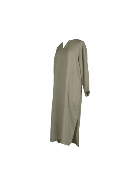 Tunique Mykonos Haomy – Double gaze de coton kaki S/M ou L/XL