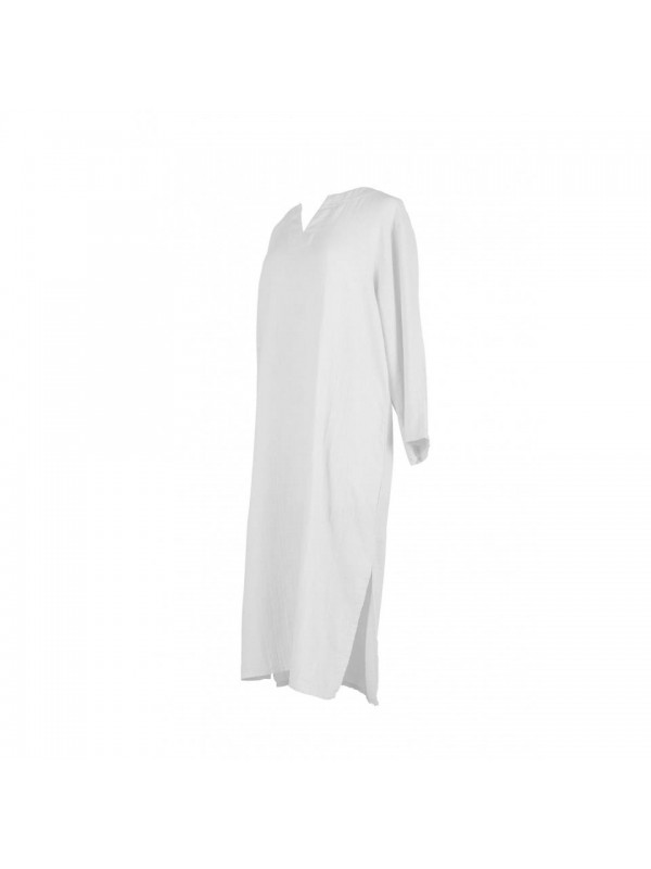 Tunique Mykonos Haomy – Double gaze de coton blanc S/M ou L/XL