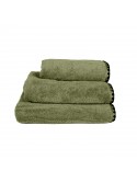 Serviette invité Issey 100% coton 30x50 - Haomy kaki