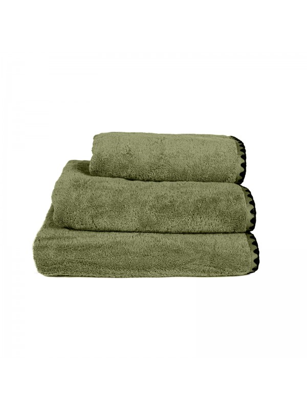 Serviette invité Issey 100% coton 30x50 - Haomy kaki