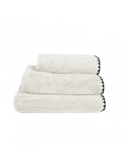 Serviette invité Issey 100% coton 30x50 - Haomy craie