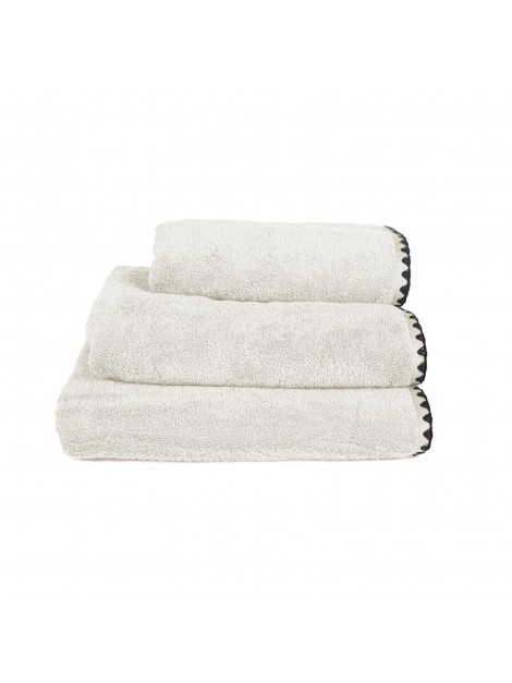 Serviette invité Issey 100% coton 30x50 - Haomy craie