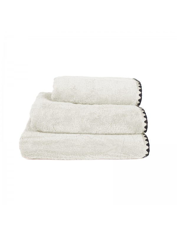 Serviette invité Issey 100% coton 30x50 - Haomy craie