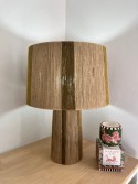 Lampe à poser Ito tissé en corde à rayure beige et vert Athezza